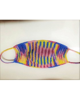 Happy Threads Handmade Crochet Cotton Masks- Multicolour